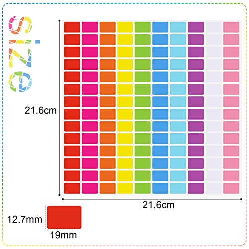 Tallew 2800 Pieces 10 Color Color Coding Labels Rectangle Colored Stickers Assorted Removable Stickers For Classrooms Offices Labeling Marking (8.5 X 8.5 Inch) #TOP1