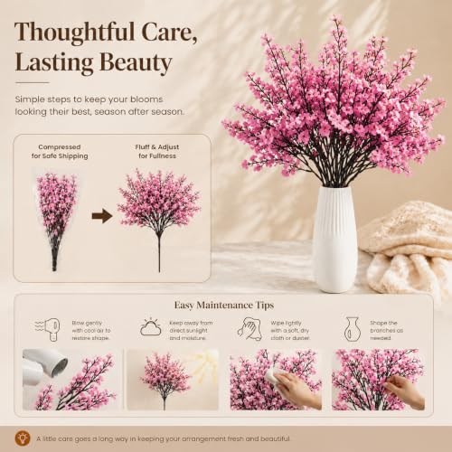 Image of Mandy's 6 Bundles Artificial Light Brown Baby's Breath Flowers