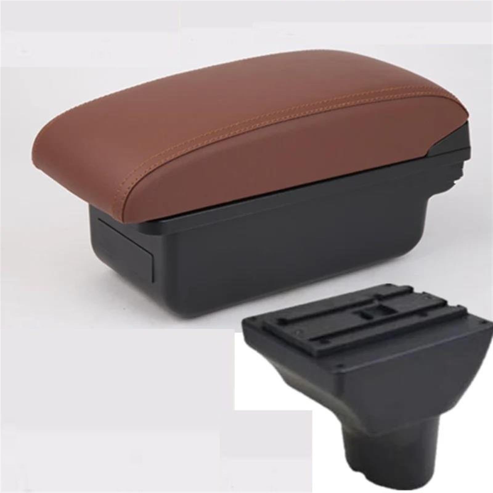 NMJLQW Storage Rack Armrest Box Car Center Storage Box Interior Parts Special Retrofit Parts With USB For I20 2009-2018(A brown No USB)