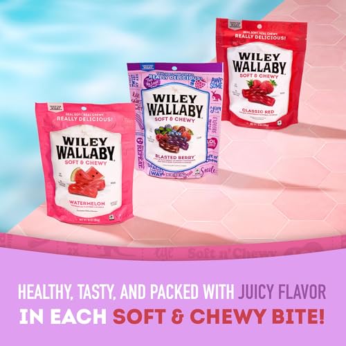 image for Wiley Wallaby Licorice 10 Ounce Classic Red, Watermelon, & Blasted Ber