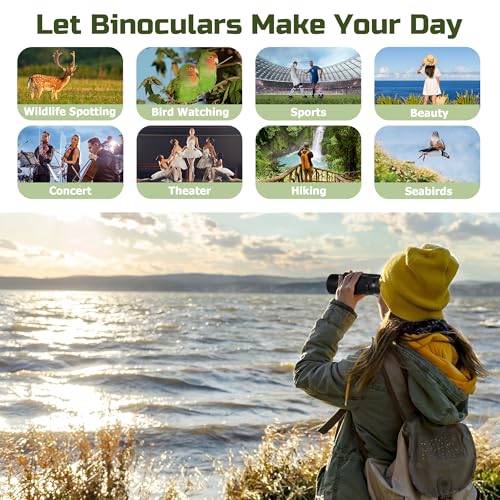 High Power 25X60 Binoculars for Adults Waterproof 60mm Big Eyepiece Fogproof Binoculars with BAK4 Prism FMC Lens for Outdoor Stargazing Hunting Traveling Wildlife Bird Watching (Black) - Image 5