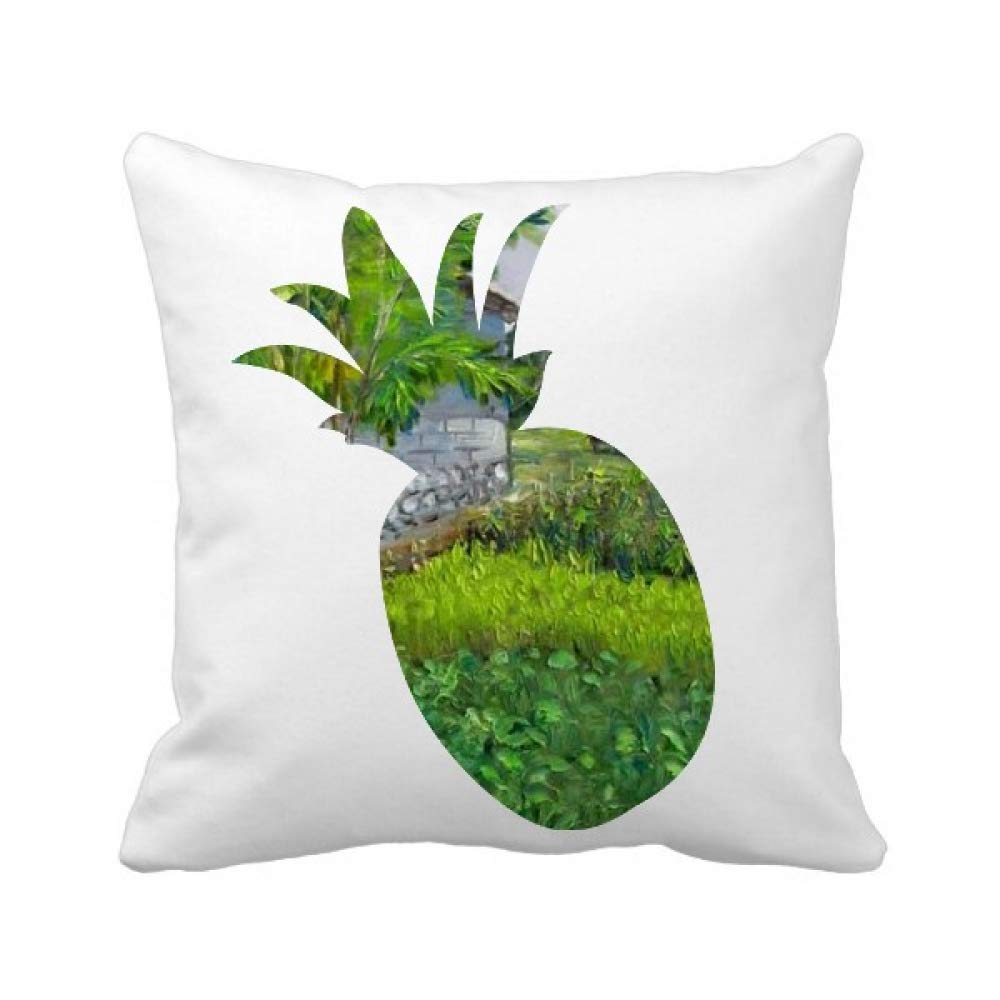 Coussin imprimé ananas et ferme chinoise, une idée cadeau créative