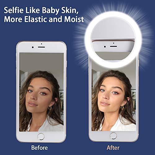 Selfie Light For Iphone & Android，Lvyouif Portable Clip On Ring Selfie Light Flash With 36 Rechargeable Led For Phone Laptop Ipad Photography Camera Video Girls Makeup(White) #TOP3