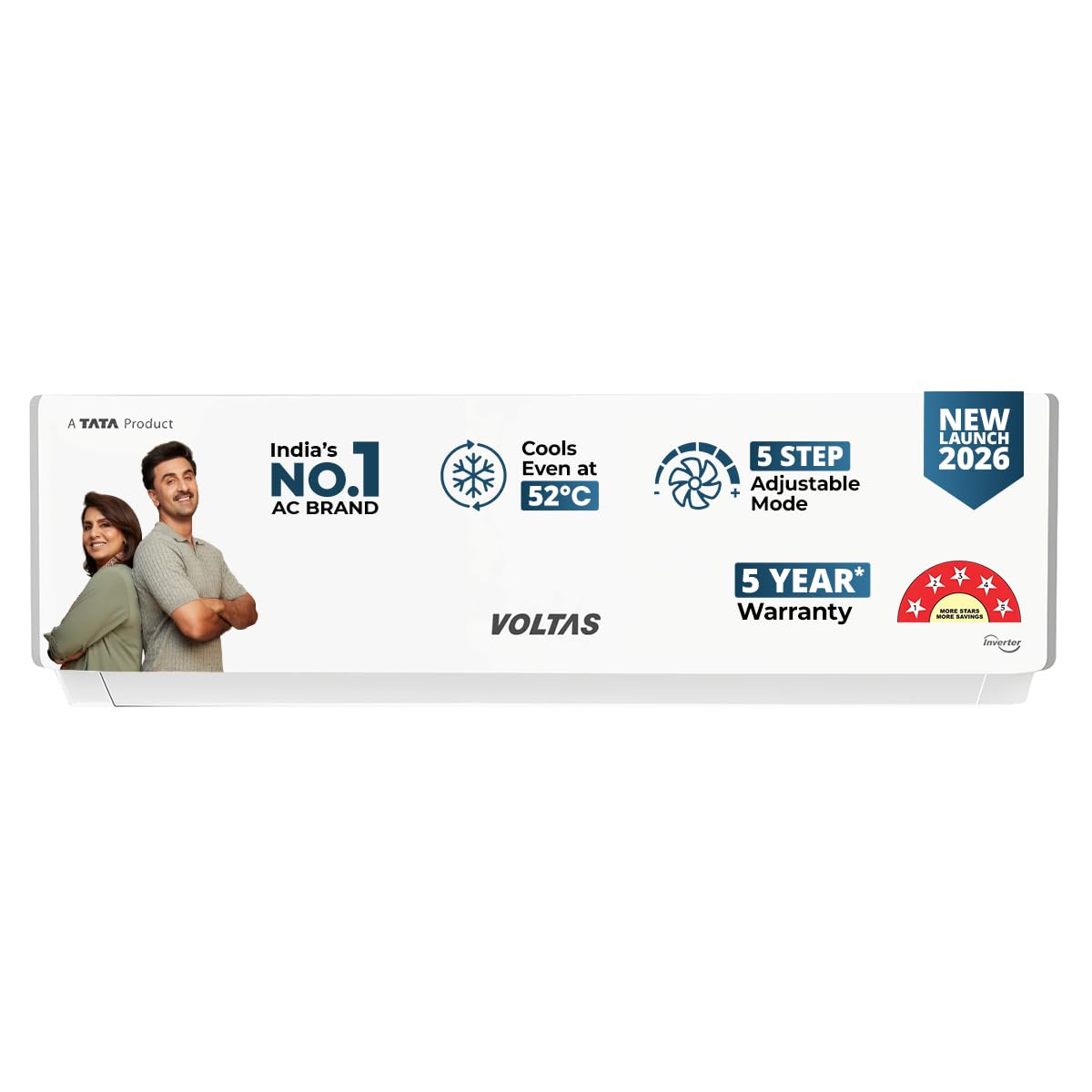 Voltas 2 Tons 5 Star Inverter Split AC|Sleep mode|Auto Clean|Memory Restart(245INV Vectra Plush)