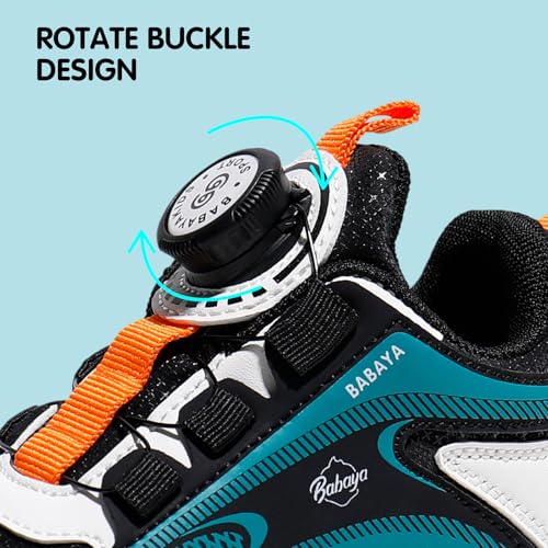 BABAYA Girls Boys Shoes Kids Running Tennis Rotate Buckle Fashion Sneakers Lightweight Breathable Athletic Outdoor Shoes2
