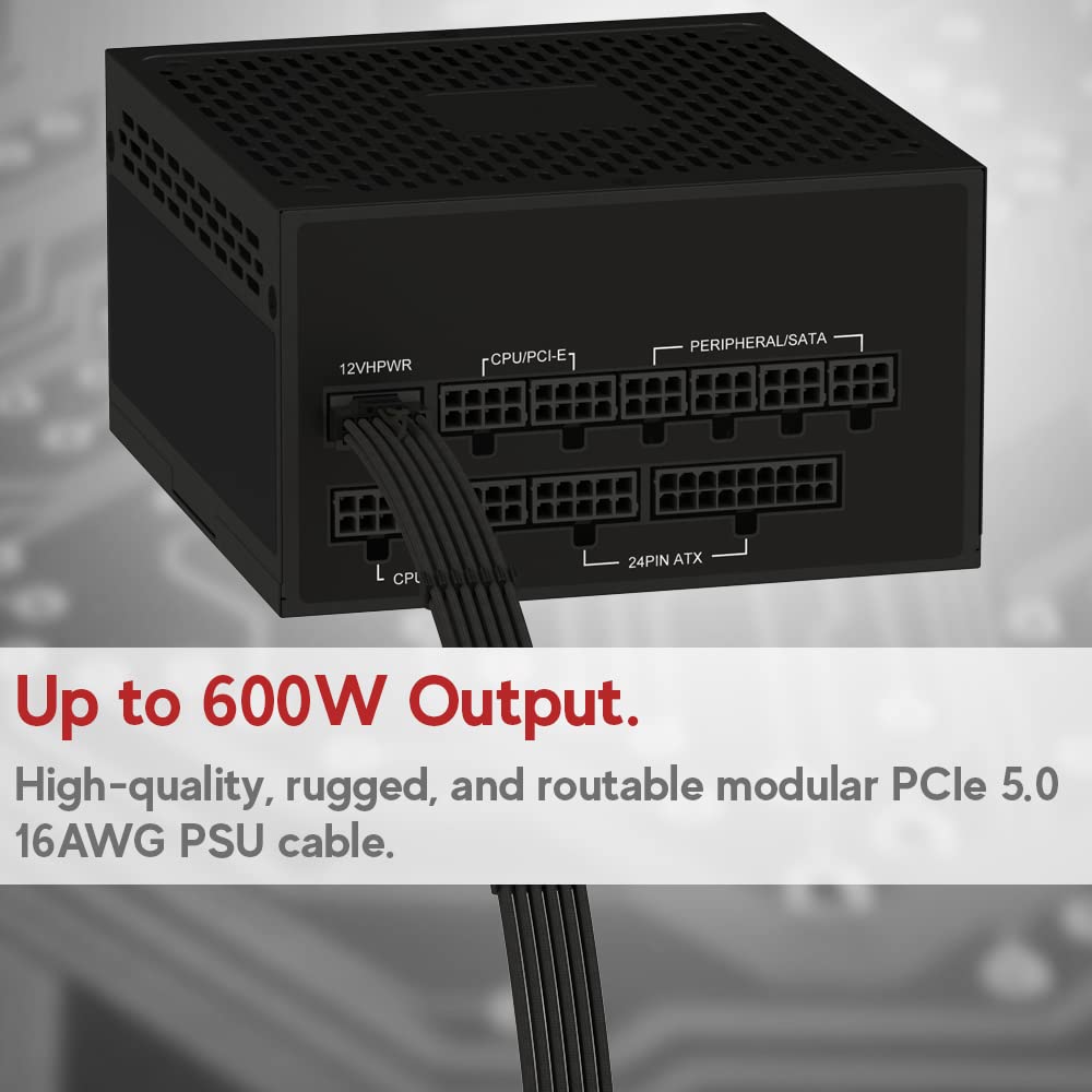 LINKUP - AVA 12VHPWR PCIE 5.0 Power Extension Cables┃600W 16AWG┃UL-Rated, Sleeved Jacket, Molded Plugs┃4 Pcs Kit for RTX5000 RTX4000 GPUs┃Boost Gaming Performance┃30cm Black