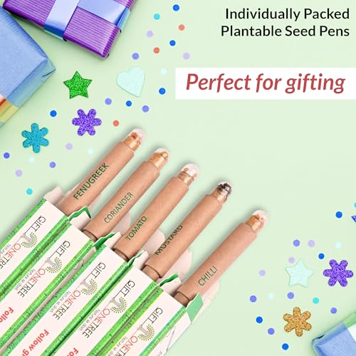 Image of GIFTONETREE Plantable Seed Pens | Return Gift | Corporate Gifting | Best for Distributing in School (Plain Pen in Box, 15, count), Ink Color-Blue