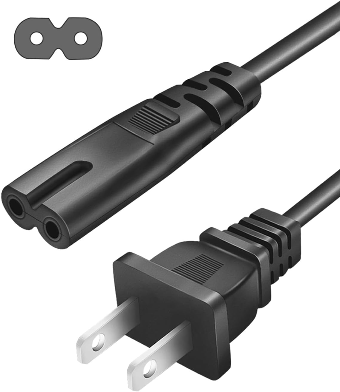 2 Prong AC Power Cord for ONN 100008736, JBL PartyBox 100 200 300 1000 310 320 710 On-The-Go Bluetooth Speaker, ION Game Day Party Replacement Speaker Charging Cable