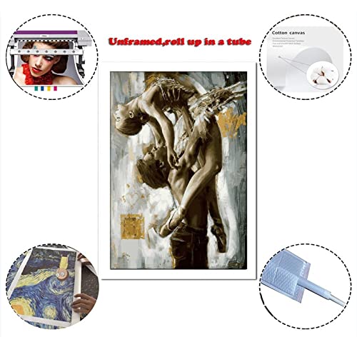 Liijpgg Ballet Dancers Stretched Poster Decorative Painting Canvas Wall Art Living Room Posters Bedroom Painting 16X24Inch(40X60Cm) #TOP1