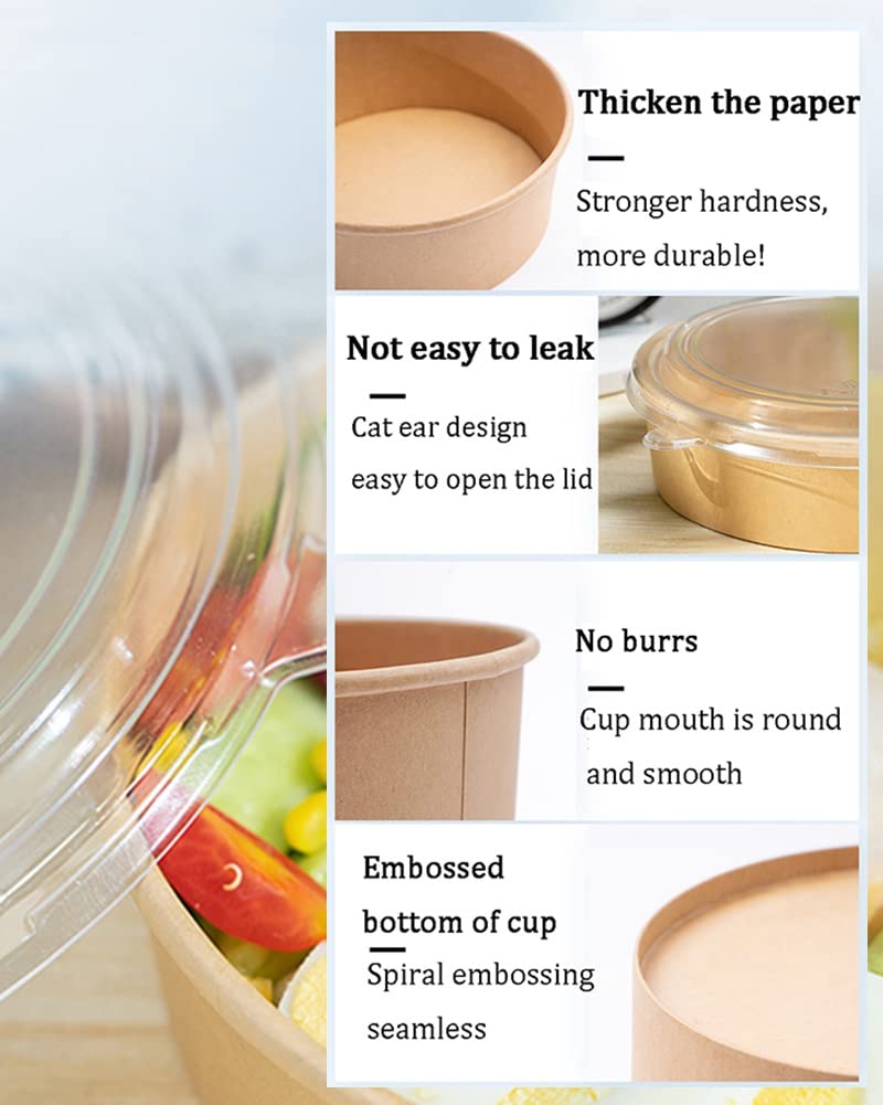 AGYH Contenedor de Comida Preparada Paquetes De 100 Envases Prepare Contenedores con Tapas, Congeladores Microondas Caja De Almacenamiento De Alimentos Disponibles, Caja De Bento Apilable, 26 Oz