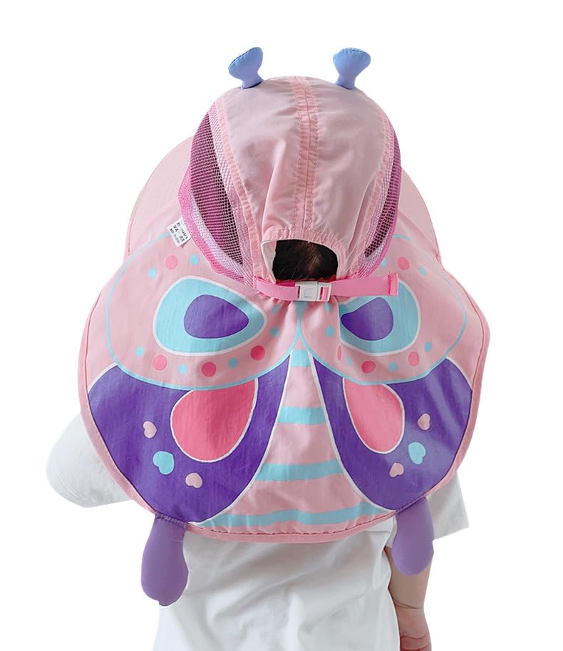 Baby Kids Sun Hat,Wide Brim and Neck Flap Beach Play Hat Double-Brim Hat UPF50+3