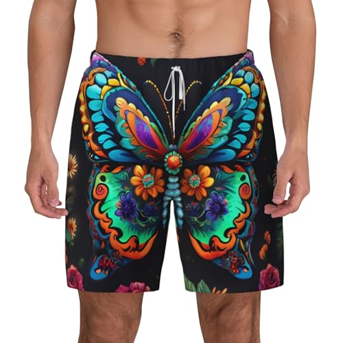 Bañador con estampado de mariposas de diseño exclusivo y costuras reforzadas