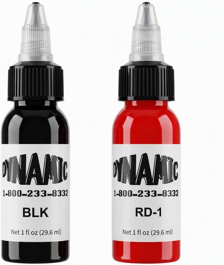 3pcs 30ml Professional Tattoo Ink Red and Black Tattoo Inks Ink Tattoo Vegan Formula with Standard Pigmentation for Coloring Mix Contour and Match