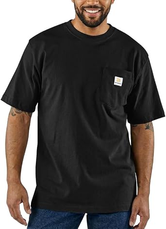 PRIVIMIX Mens Work Loose Fit Pocket T-Shirts Heavyweight Short Sleeve Tee Shirts 100 Cotton Moisture Wicking Shirts