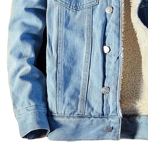 Chaqueta de mezclilla gruesa con forro Sherpa para hombre miniatura 3
