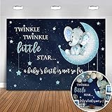 Mehofoto Boy Elephant Backdrop Twinkle Little Star Baby Shower Photography Background 7x5ft Vinyl...