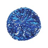 GSHLLO Sequin Beret Hat Glitter Beret Cap Womens Sparkly Cap Prom Party Hat Shiny Beanie Cap Fun Fashion Hat for Performance Blue