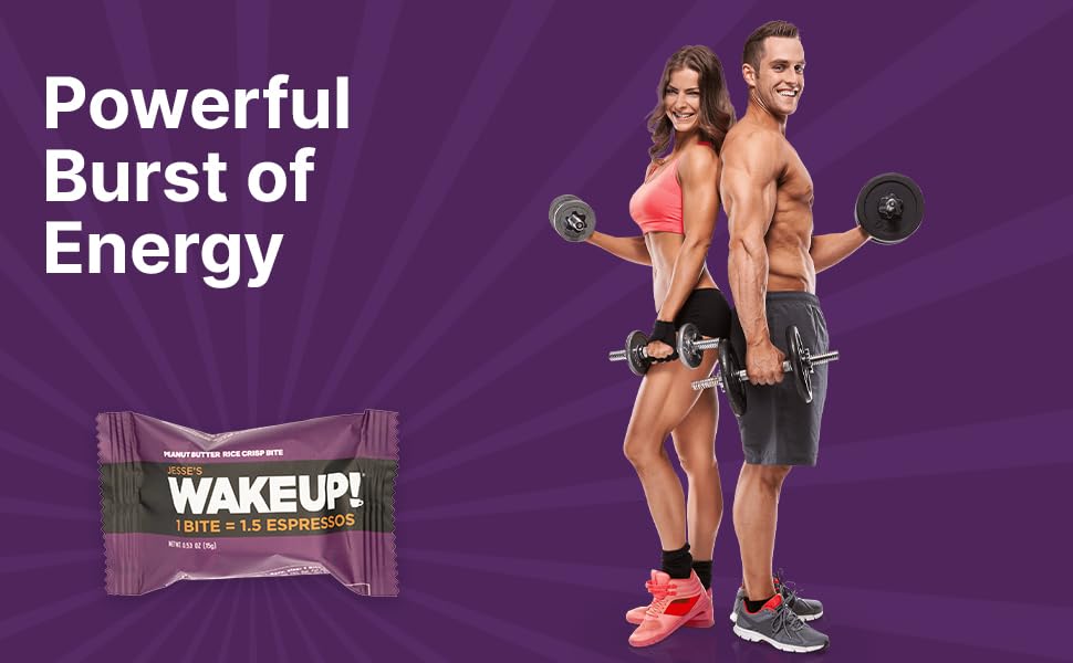 Image of WAKE UP! Caffeinated Protein Bites - VALUE PACK - 6 Cartons (48 Bites) 3 Peanut Butter & 3 Dark Chocolate Proprietary Blend with 175mg Caffeine (1 Bite = 1.5 Espressos) Boosts Focus & Clarity - Gluten-Free, Vegetarian, Kosher