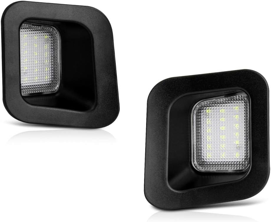 VIPMOTOZ Full LED License Plate Light Lamp Assembly Replacement For 2003-2018 Dodge RAM 1500 2500 3500 Pickup Truck, 6000K Diamond White, 2-Pieces