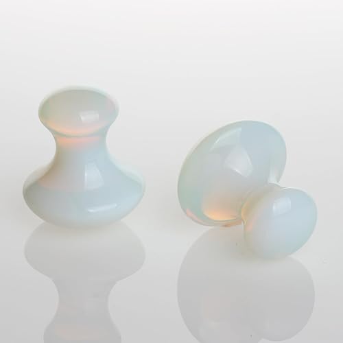 Miniatura 3 de 2 unids Gua Sha herramienta de masaje en forma de hongo ópalo opalita jade ojo masaje facial herramienta lifting facial eliminar arrugas masajeador