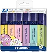 STAEDTLER 364 CC6 Textsurfer Classic Highlighter - Assorted Pastel Colours (Card Pack of 6)