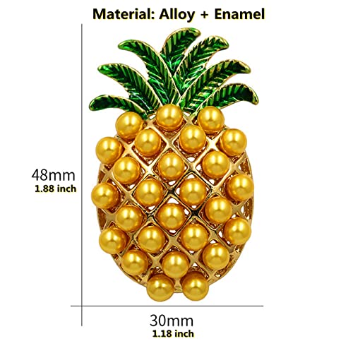 Image of Cute Enamel Fruit Pineapple Brooch Pins for Women 3D Alloy Funny Food Fruit Brooch (Pineapple)