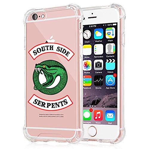 Riverdale Southside Serpents Phone Case for iPhone 6 Plus and iPhone 6s Plus, Clear Shock-Absorption Bumper Cover, Soft Scratch-Resistant TPU Riverdale iPhone 6s Plus Case 5.5 inch