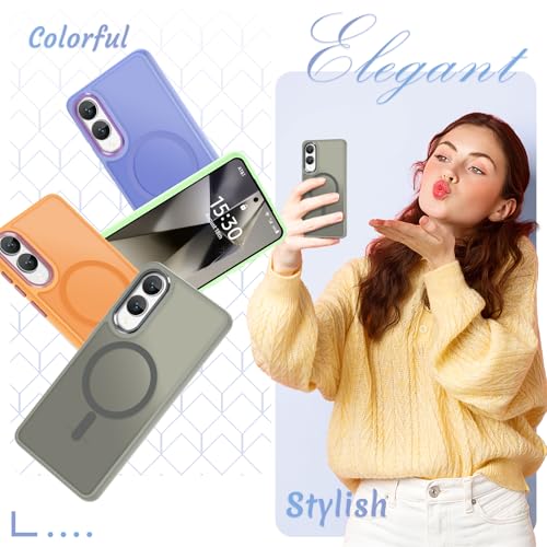 Image of for Samsung Galaxy S25 Edge Case, Matte Magnetic Phone Case with 1 Screen Protector, Support for Magsafe, Translucent Frosted Shockproof Protective Cover for Samsung Galaxy S25 Edge, Titanium Gray