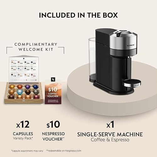 Miniatura 3 de Nespresso Vertuo Next - Cafetera para café y espresso de De'Longhi, color cromo
