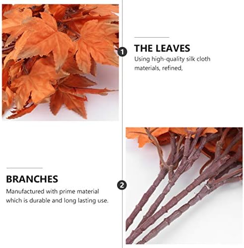 SOIMISS Artificial Maple Leaves Autumn Fall Foliage Leaves DIY Maple Stems Floral Picks Maple Leaves Branches Autumn Fake Fall Bushes for Home Kitchen Thanksgiving Autumns Table Centerpieces 4Pcs