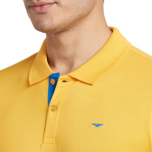 Image of Park Avenue Slim Fit Pure Cotton Print Pattern Polo Neck Casual T-Shirt
