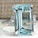 Vintage Women 925 Sterling Silver Aquamarine Gemstone Ring Wedding Jewelry Gift (Update Version)