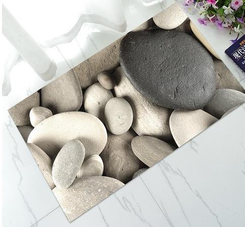 3D Cobble Stone Mat Rug Bath Mat Non-Slip Carpet Bathroom Toilet Bath Mat Kitchen Bedroom Area Rugs Floor Mats,7,60X90Cm