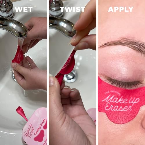 Image of Makeup Eraser Cooling Clouds Reusable Undereye Patches - Hydroactive Technology Mask Patch Pads for Tired Puffy Eyes and Wrinkles with Mini Washbag, Set of 2