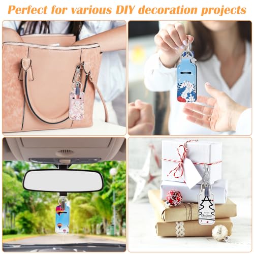 Image of 60Pcs Sublimation Keychain Blanks Holder, Sublimation Blank Lipstick Holder, DIY Bulk Neoprenewith 20Pcs Keychain and 40Pcs Colored Tassels