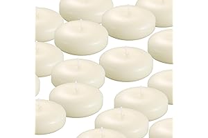 12 Pack Ivory Unscented Dripless Floating Candles, Perfect for Weddings, Parties, Cylinder...