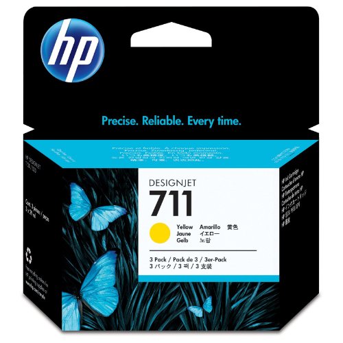 3 Cartuchos de Tinta Originales para HP DesignJet T 520 HP 711 CZ136A – 3 Cartuchos de Tinta Amarilla de 29 ml