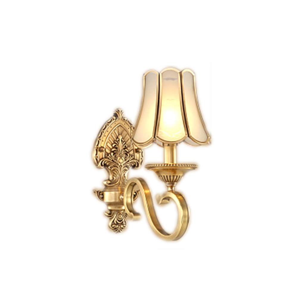 HynJGih American Mirror Front Copper Lamp Corridor Aisle Study Lamp Copper Wall Lamp Living Room Wall Lamp Bedroom Bedside Lamp(A)