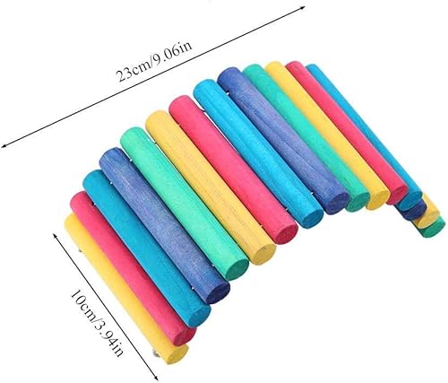 Miniatura 2 de Pssopp Puente de escalada de hámster de madera flexible, color arcoíris, 10 piezas, uso en interiores