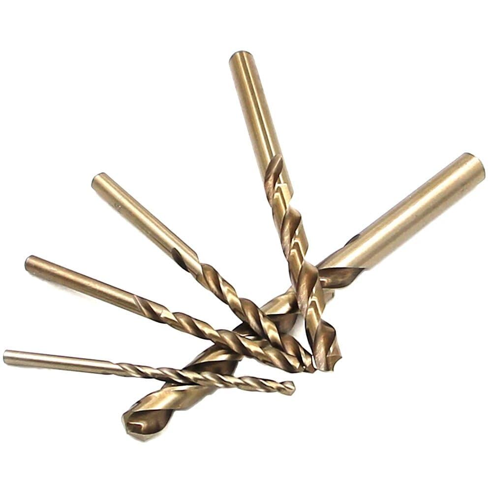 Foret hélicoïdal, Jeu De Forets Au Cobalt 5 Pièces, Forets Hélicoïdaux En Acier Rapide M35 4-10mm for Métaux Durs, Etc.