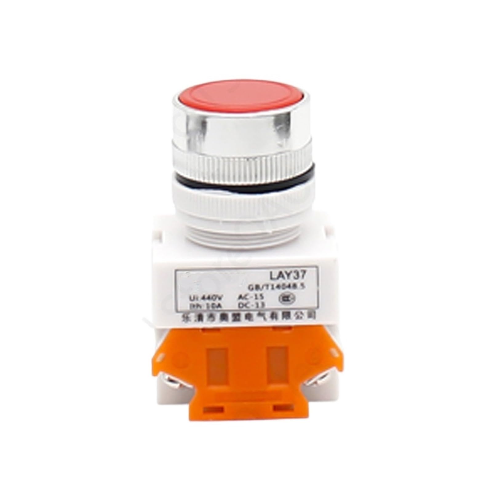 Interrupteur à bouton LAY37 Y090 22mm 1NO 1NC commande rouge réinitialisation automatique