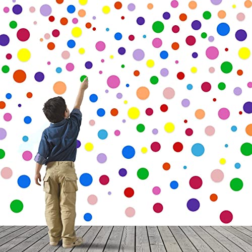 264 Pieces Polka Dot Wall Decals Circles Decals For Wall Vinyl Dots Stickers Set For Room Kids Bedroom Nursery Playroom Classroom Decor Graphic Decals Stickers 7 Different Size（12 Colors） #TOP3