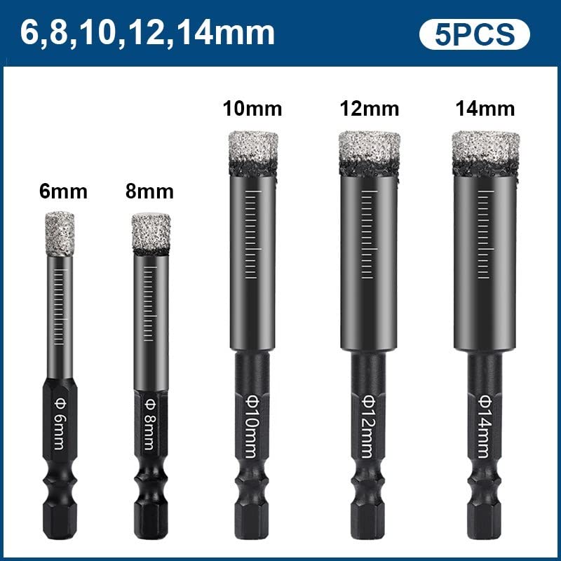Brocas diamantadas para perforar granito y cerámica 5 pzas miniatura 2