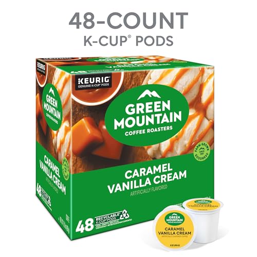 Image of Green Mountain Coffee Roasters Caramel Vanilla Cream, Single-Serve Keurig K-Cup Pods, Flavored Light Roast Coffee Pods, 48 Count