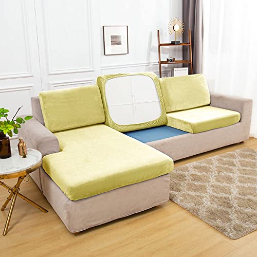 BOLUXIU Fundas de Cojín de sofá de Asiento, Fundas de Cojín de Sofá de Terciopelo Elástico, Fundas de Cojín de Sofá de Reemplazo de Cojín Individual Cover