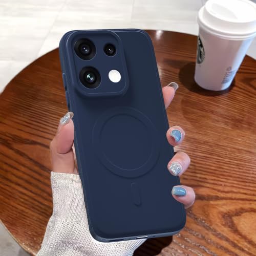 Image of Pikkme Back Cover for Oppo Reno16 Pro 5G Soft Matte Silicone Mag-Safe Design (Mag-Safe Not Support) Camera Protection | Slim Fit Bumper Cover (Blue)