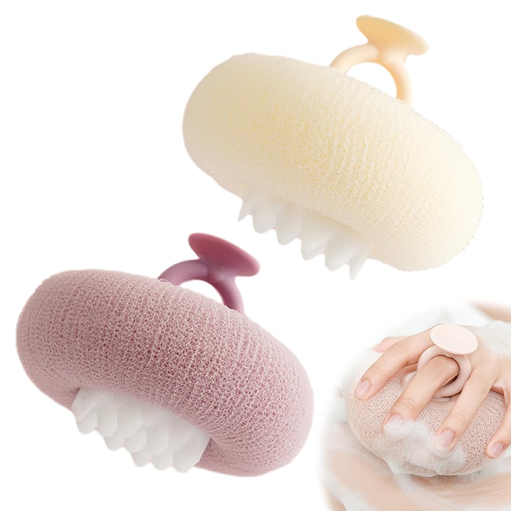 Super Soft Sunflower Suction Cup Bath Ball 2026 New Bath Cleaning Brush 2-in-1 Sponge Mesh Pouf Ball Body