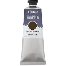 Cranfield Traditional Relief Ink - Burnt Sienna, 75 ml
