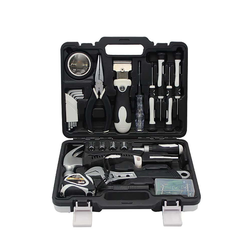 Kit di strumenti 55 in 1 con cassetta degli attrezzi prese chiave inglese Cacciavite martello Bit di precisione Precision Toolkit per la casa Riparazione Manutenzione Set di attrezzi universale