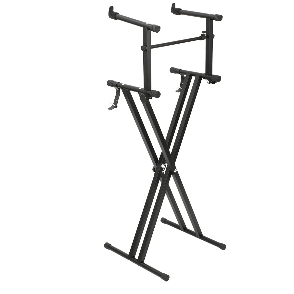 Tabodd Black 2 Layer Dj Desk Stand For Bar, Height And Width Adjustable X-Shape Dj Stand Rack Keyboard Stands With Laptop Stand Dj Equipment Workstation For Music Display